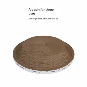 Cuccia e Tiragraffi Rotondo 2 in 1 per Gatti, Tappetino Antigraffio Resistente all'Usura, Non Lascia Pelucchi, Protegge i <span class=keywords><strong>Mobili</strong></span> - Product Image 3