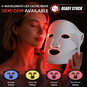 In Stock 4 Mode <strong>LED</strong> Facial <strong>Mask</strong> With Controller Type C Rechargeable Red <strong>Light</strong> Beauty Device - Product Image 2