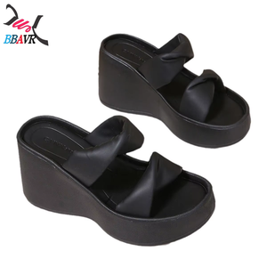Sandalias de cuña para mujer, zapatos nuevos, informales, sin cordones, estilo retro, transpirables, con tacón - Product Image 5