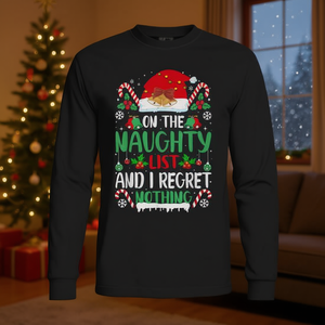 Sur la liste des gaisseries, je ne regrette rien, T-shirt de Noël à manches longues - Product Image 3