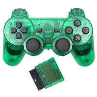 Manette de Jeu à Vibration Joystick pour PS2, Manette Sans Fil 2.4G Transparente pour PS2