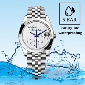 OEM personnalisé qui se soucie je suis déjà en retard montre Seik NH35 hommes montre 39mm mouvement mécanique automatique étanche saphir montre-bracelet - Product Image 3