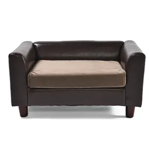 Petstar tempat tidur Sofa hewan peliharaan, desain Modern bahan kulit dengan bantal