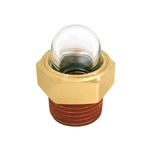 पीतल तेल दृष्टि कांच 1/2 एनपीटी हेक्स सिर गुंबददार तेल दृष्टि कांच के साथ लाल सीलेंट लागू तरल स्तर गेज तेल सूचक - Product Image 1