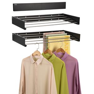 Tendedero de Ropa Rectangular de Pared Jolytiay, Diseño Aerodinámico, Tipo Fijo, para Uso en Interiores, Exteriores, Balcón y Baño - Product Image 1