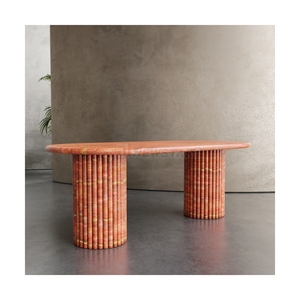 Newstar moda di lusso italiano <span class=keywords><strong>vendita</strong></span> calda moderna travertino in pietra naturale soggiorno mobili in marmo tavolino tavolo da pranzo - Product Image 2