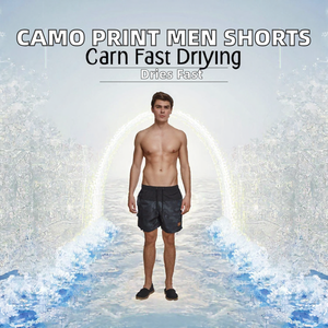 <b>Camo</b> Print <b>Men's</b> Board <b>Shorts</b> Elastic Waist Patch Logo Quick Dry Casual Hiking Swim <b>Shorts</b> - Product Image 2
