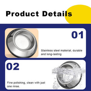 Comedouro para Pet por Atacado em Aço Inoxidável Ecológico à Prova de Derramamento e Tigela de Água com Base Antiderrapante - Product Image 4