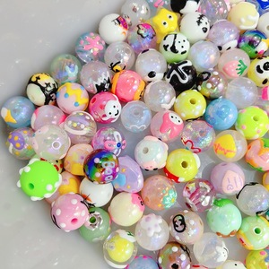 100 Pezzi Perline Acriliche Dipinte a Mano da 16MM, Stili Misti Casuali Carini e Kawaii per Creazione di Gioielli e <span class=keywords><strong>Penne</strong></span> con Perline - Product Image 5