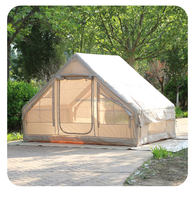 Tente gonflable extérieure portable pour 2-4 personnes voyageant étanche quatre saisons famille Camping tente toit style toit