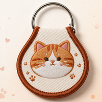 Porte-clés brodé personnalisé, fabrication OEM, vente en gros, porte-clés en tissu de forme variée, tout design, directement du fabricant