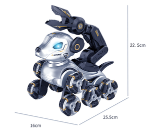 Perro Robot Interactivo de 8 Ruedas con Pinza, Movimiento en Todas las Direcciones por Control Remoto, Patrones de Luz y Melodías Personalizables, Excelente Regalo - Product Image 3