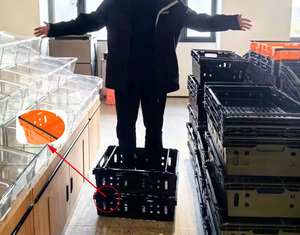 Caja de plástico apilable y encajable ampliamente utilizada de buena calidad para frutas y verduras - Product Image 3