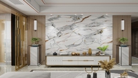 Panneau mural de fond à haute brillance décoration UV panneau de marbre de PVC feuille de marbre UV d'intérieur pour la décoration intérieure E0 formaldéhyde