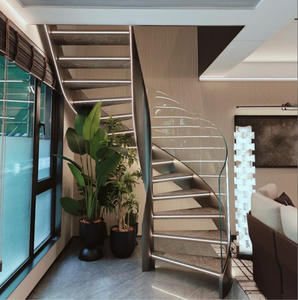 <span class=keywords><strong>Escalier</strong></span> <span class=keywords><strong>suspendu</strong></span> incurvé Escaliers métalliques Mono Stringer <span class=keywords><strong>Escalier</strong></span> droit - Product Image 3