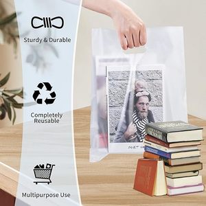 Grands sacs shopping en T-shirt blancs jetables thermosoudés personnalisables imprimés offset pour la vente au détail, l'épicerie et les plats à emporter, fabriqués en HDPE - Product Image 2