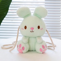 Sac à bandoulière personnalisé en peluche lapin Kawaii de haute qualité avec chaîne, en coton PP, cadeaux pour enfants et amis