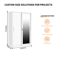 Armoire en acier à 2 portes coulissantes avec miroir, verrouillable et anti-termites, pour chambre à coucher – Grande vente aux Philippines