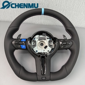 Volant sport à fond plat avec boutons bleus pour <span class=keywords><strong>BMW</strong></span> F30 F31 F10 F32 F33 F39 F80 F82 F87 E84 E83 Série 2 3 5 X1 <span class=keywords><strong>X2</strong></span> X3 X4 - Product Image 1