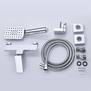 Design semplice doppio foro singolo manico bagno <span class=keywords><strong>vasca</strong></span> da bagno a vista rubinetto doccia Mixer <span class=keywords><strong>con</strong></span> soffione palmare - Product Image 6