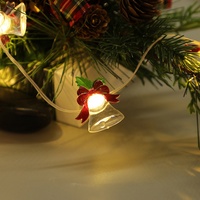 Mini LED Weihnachtsglocken-Lichterkette, 10 LED Batteriebetriebene Lichterkette mit Kristallglocken-Figuren für Weihnachtsdekoration