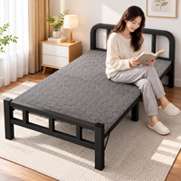 Lit simple pliable, design simple, cadre en acier, plusieurs tailles disponibles, pour la maison, le dortoir, la location, usage adulte