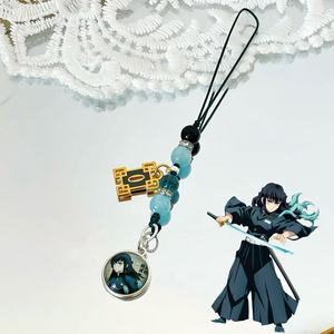 New Wholesale 15 Design Tanjirou Nezuko Zenitsu Anime Character Metal Mobile Phone Keyring <b>Bag</b> <b>Charm</b> Handbag Pendant Accessories - Product Image 4