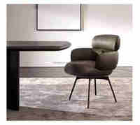 Le coton de façonnage du bois de frêne importé de version haute peut tourner une chaise de salle à manger haut de gamme à plancher plat de villa d'hôtel italien simple