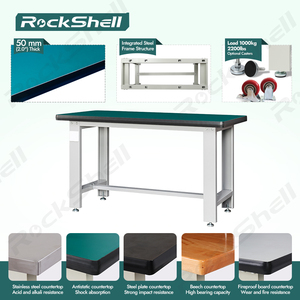 Customizable Steel Workbench with Adjustable Height Foldable Durable Mechanical <b>Worktable</b> Featuring Bearing Optional Drawer - Product Image 3