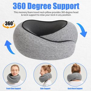 Oreiller de voyage pour le <span class=keywords><strong>camping</strong></span> Oreiller de vol gonflable en forme de U pour le soutien cervical et la randonnée Siège de voiture en avion - Product Image 4