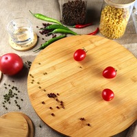 Natürlicher Bambus-Küchendrehteller, Runder Holz-Bambus-Drehteller, Lazy Susan Serviertablett
