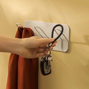 Hanger <b>Hook</b> <b>Wall</b> Mounted Multifunction Damage Free Portable Space Saving Durable Rack for Bags Coat - Product Image 2