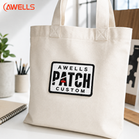 Patch brodé personnalisé AWELLS en gros, badge logo haute densité pour vestes et accessoires de sacs à dos