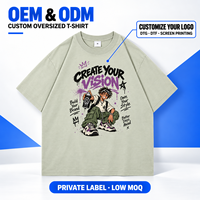 T-shirt en coton épais personnalisé pour homme, coupe oversize, imprimé graphique, épaules tombantes, 240 GSM, streetwear, couleur unie, tee-shirt vierge
