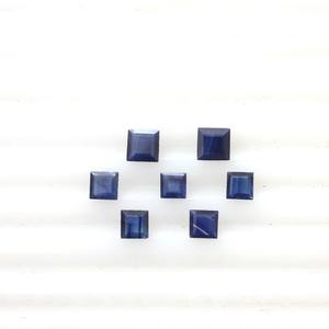 Piedras preciosas de corte cuadrado de zafiro azul Natural de 4mm, cuentas sueltas facetadas para fabricación de joyas, piedra de zafiro calibrada de mayorista - Product Image 5
