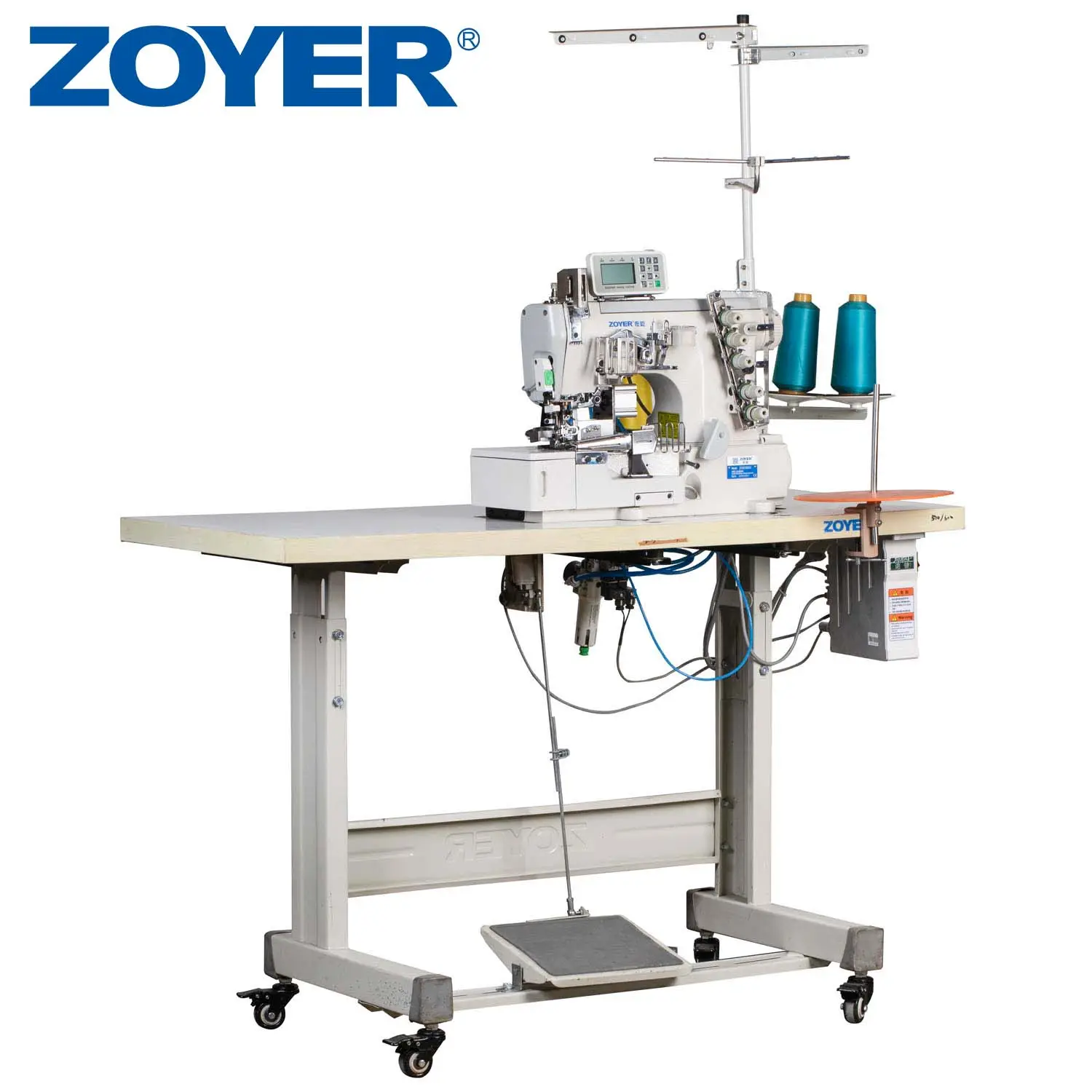 NEW Type high speed rolled-edging interlock sewing machine ZY500-02BBDG Zoyer with cutter