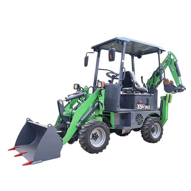 TOPONE Electric Mini Backhoe Loader Mini Excavator 500kg Hydraulic Small Wheel Loaders TBL15-600 Electric Front End Mini Loaders