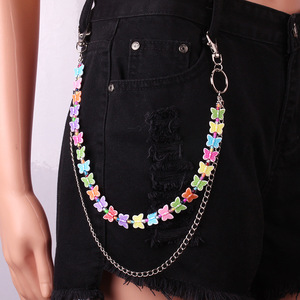 Cadena de cintura de doble capa de acrílico y metal estilo punk hip hop casual unisex YueliButterfly - Product Image 1