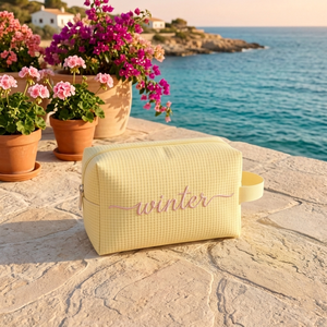<span class=keywords><strong>Pochette</strong></span> de maquillage personnalisée avec monogramme, pour femmes, portable, organiseur de cosmétiques de voyage, sac de toilette imperméable en nylon avec poignée - Product Image 3