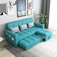 Sofá Cama Plegable de Tela Tecnológica, Doble Uso, Multifuncional, Combinación Telescópica Doble con Chaise Longue para Salas de Estar Pequeñas