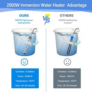 Chauffe-eau électrique à immersion 1500W, chauffe-eau instantané pour <span class=keywords><strong>cuisine</strong></span>, salle de bain, piscine - Product Image 6