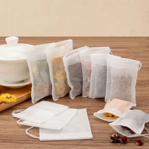 100Pcs Teabags Draw <b>String</b> Filter Paper Herb Loose Empty Tea <b>Bags</b> Eco-Friendly Non-woven Fabrics Tea <b>Bag</b> Partition - Product Image 6