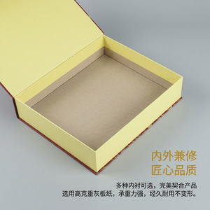 Custom Book Shaped Gift Box Red Gold Floral Design Paper Packaging Wenzhou Origin - Product Image 5