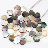 Cabochon en nacre noire naturelle en forme de coeur Double plan 12.5X10.5mm perles de corail en os de coquille lâche-disponible pour immédiat