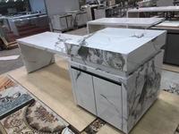 Fabricant OEM ODM, personnalisation sur mesure, dalle de pierre frittée découpée sur mesure pour cabine de douche, appartement, baignoire, salle de bain