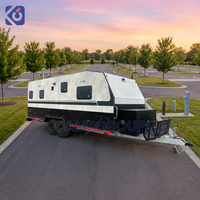 CAMPTRL Remorque de camping tout-terrain légère, mini-caravane australienne moderne pour 4 saisons, camping-car économique avec salle de bain