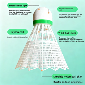 <span class=keywords><strong>Badminton</strong></span> lumineux LED coupe-vent, 3 pièces/ensemble, balle légère en plastique et nylon pour l'entraînement sportif nocturne - Product Image 2