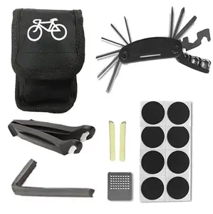 Set peralatan perbaikan ban sepeda tanpa lem, kit perbaikan darurat sepeda gunung multifungsi, kit aksesori perbaikan ban bebas lem