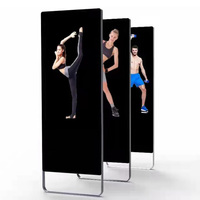 Miroir de fitness intelligent Wavar, interactif 3 en 1, modes de mise en miroir publicitaire et de fitness, corps entièrement métallique ultra-fin de 3,8 cm, équipement de gym à domicile