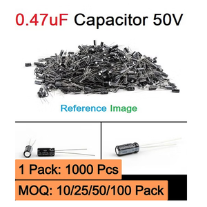 Condensador electrolítico polarizado de aluminio de 0,47 µF y 50 V para montaje en PCB, proyectos de bricolaje electrónicos, alta capacitancia - Product Image 2